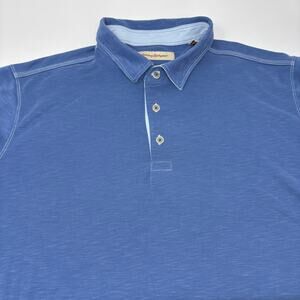 Tommy Bahama Men's 2XL Solid‎ Blue Short Sleeve Polo Shirt
